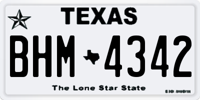 TX license plate BHM4342