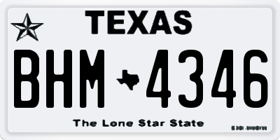 TX license plate BHM4346