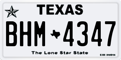 TX license plate BHM4347