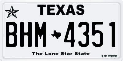 TX license plate BHM4351