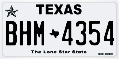 TX license plate BHM4354