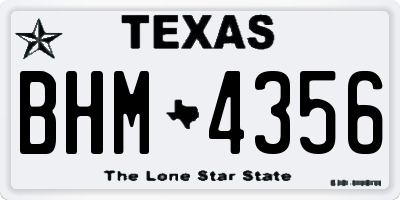 TX license plate BHM4356