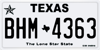 TX license plate BHM4363