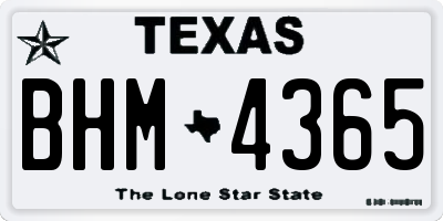 TX license plate BHM4365