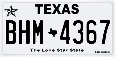 TX license plate BHM4367