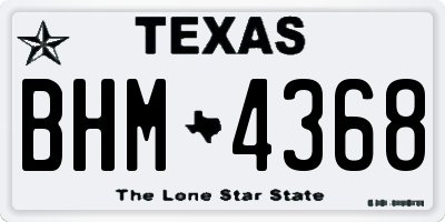 TX license plate BHM4368