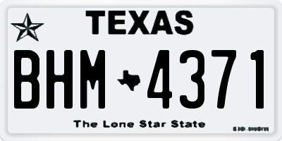 TX license plate BHM4371