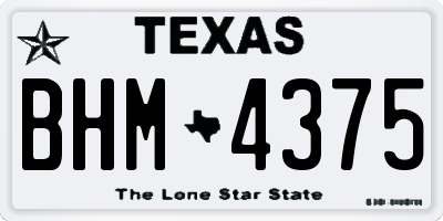 TX license plate BHM4375