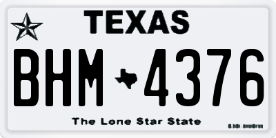 TX license plate BHM4376