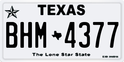 TX license plate BHM4377