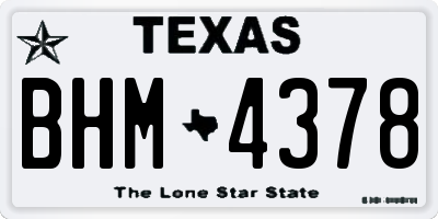TX license plate BHM4378