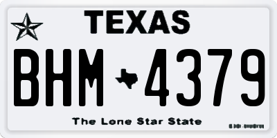 TX license plate BHM4379