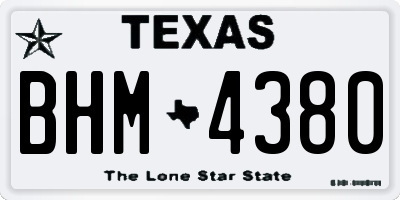 TX license plate BHM4380