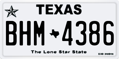 TX license plate BHM4386