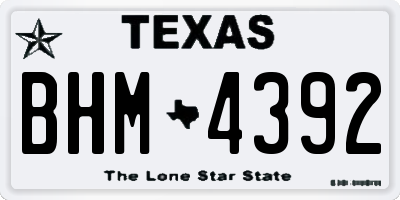 TX license plate BHM4392
