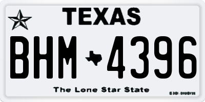 TX license plate BHM4396