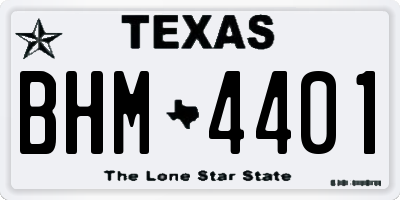 TX license plate BHM4401