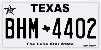 TX license plate BHM4402