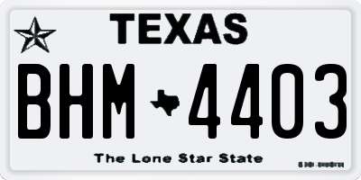 TX license plate BHM4403