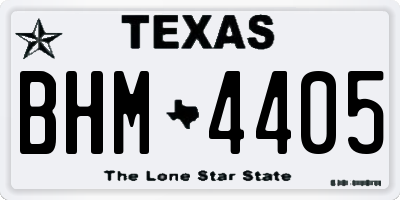 TX license plate BHM4405