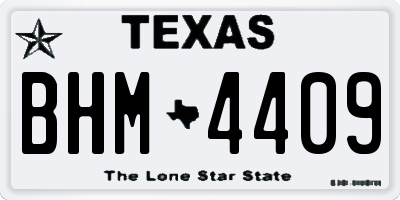 TX license plate BHM4409