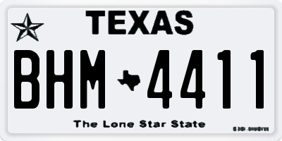 TX license plate BHM4411
