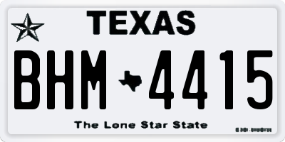 TX license plate BHM4415