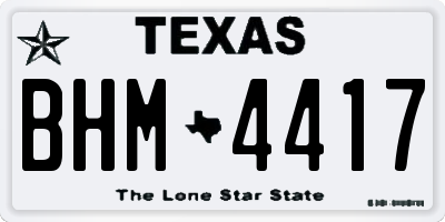 TX license plate BHM4417
