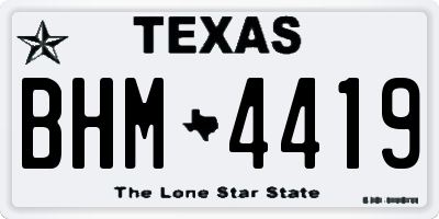 TX license plate BHM4419