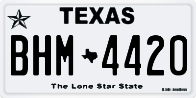 TX license plate BHM4420