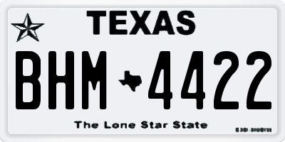 TX license plate BHM4422