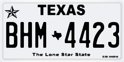 TX license plate BHM4423