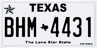 TX license plate BHM4431