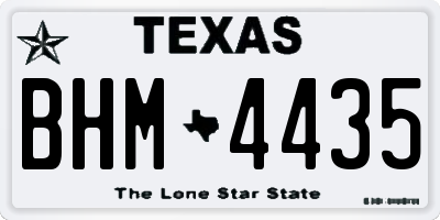 TX license plate BHM4435