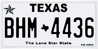 TX license plate BHM4436
