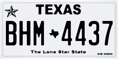 TX license plate BHM4437
