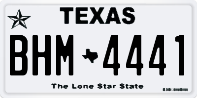 TX license plate BHM4441