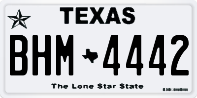 TX license plate BHM4442