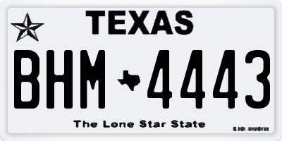 TX license plate BHM4443