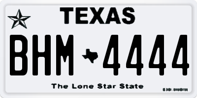 TX license plate BHM4444