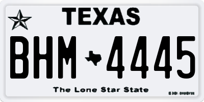 TX license plate BHM4445