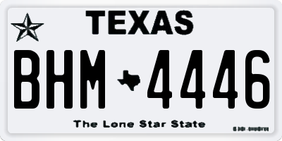TX license plate BHM4446