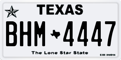 TX license plate BHM4447
