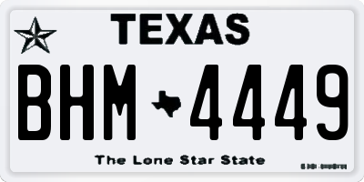 TX license plate BHM4449