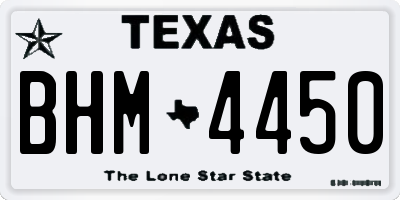 TX license plate BHM4450