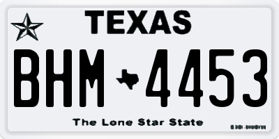 TX license plate BHM4453