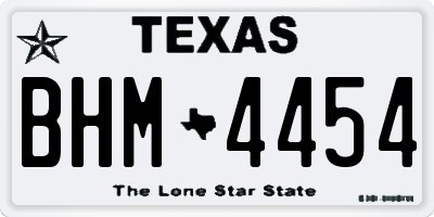 TX license plate BHM4454