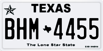 TX license plate BHM4455