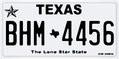 TX license plate BHM4456