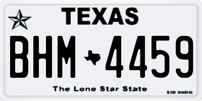 TX license plate BHM4459